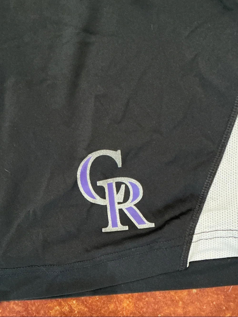 Nike Black Athletic Shorts with White Side Panels Colorado Rockies MLB
